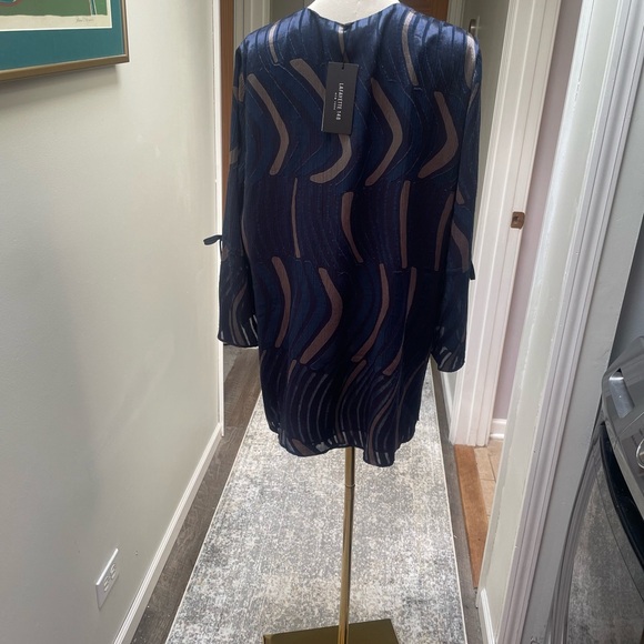 Lafayette 148 New York blue multi color blouse - Picture 2 of 8